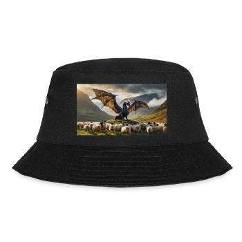 A realistic bad black and golden dragon hunting - Bucket Hat - black - Front - Lela (165cm)