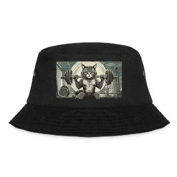 Pun ambiguous german expression - Muskelkater - Bucket Hat - black - Front - Lela (165cm)