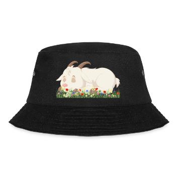 Schlafende Ziege - Bucket Hat - Schwarz - Vorne - Lela (165cm)