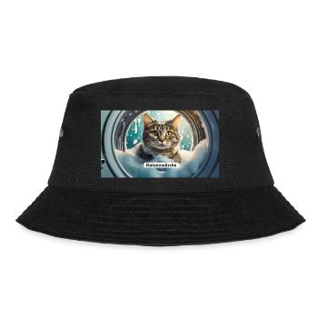 Wortspiel – Katzenwäsche - Bucket Hat - Schwarz - Vorne - Lela (165cm)