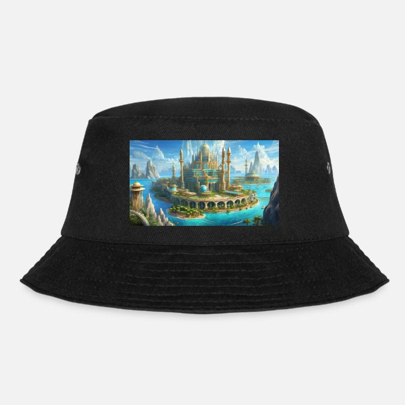wunderschöne mythische Orte – Atlantis vor dem Untergang - Bucket Hat - Schwarz