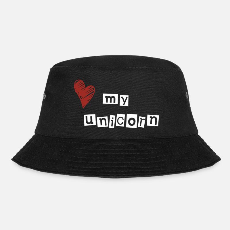 Love my unicorn - Bucket Hat - Schwarz