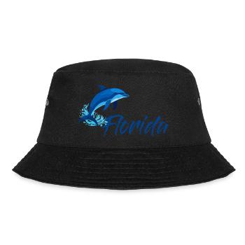 Delfin Florida Urlaub - Bucket Hat - Schwarz - Vorne - Lela (165cm)