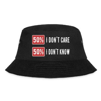 I don´t care Humor Lustige Sprüche - Bucket Hat - Schwarz - Vorne - Lela (165cm)