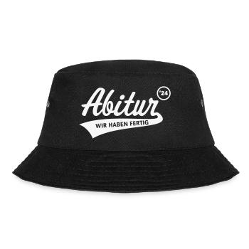 Abitur 2024 – Wir Haben Fertig (Schule / White) - Bucket Hat - Schwarz - Vorne - Lela (165cm)