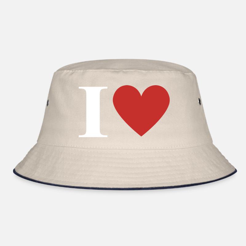 Buchstabe i rotes Herz Bucket Hat