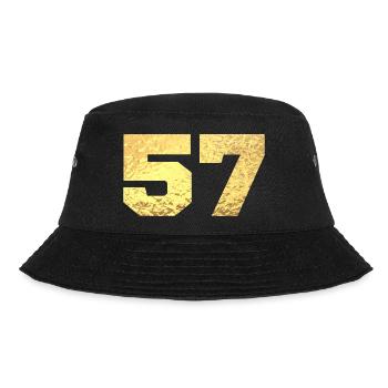 Nummer 57 Gold Glitter - 57. Jahrestag - Bucket Hat - Schwarz - Vorne - Lela (165cm)