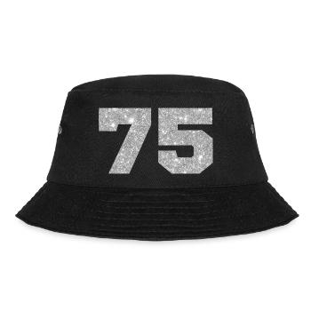 75 Silber Glitter - 75. Jahrestag - Bucket Hat - Schwarz - Vorne - Lela (165cm)
