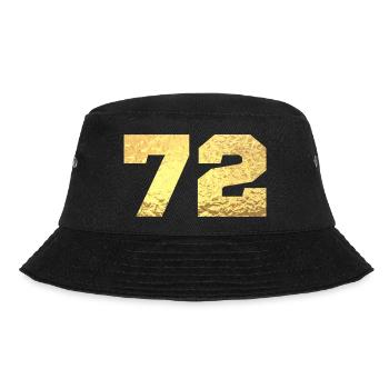 72 Gold Glitter - 72 Geburtstag - Bucket Hat - Schwarz - Vorne - Lela (165cm)