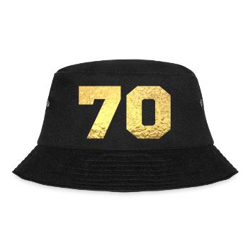 70 Gold Glitter - 70. Jahrestag - Bucket Hat - Schwarz - Vorne - Lela (165cm)