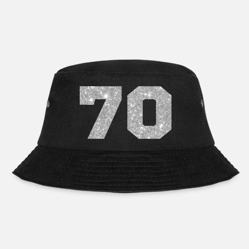 Nummer 70 Silberglitter - 70. Jahrestag - Bucket Hat - Schwarz
