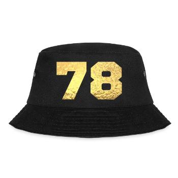 Nummer 78 Gold Glitter - 78. Jahrestag - Bucket Hat - Schwarz - Vorne - Lela (165cm)