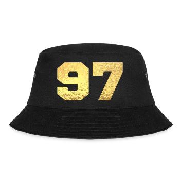 Number 97 Gold Glitter - 97th Anniversary - Bucket Hat - black - Front - Lela (165cm)