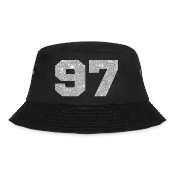 Number 97 Silver Glitter - 97th Anniversary - Bucket Hat - black - Front - Lela (165cm)