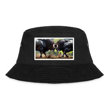 Eringer Stiere Dominanzverhalten - Bucket Hat - Schwarz - Vorne - Lela (165cm)