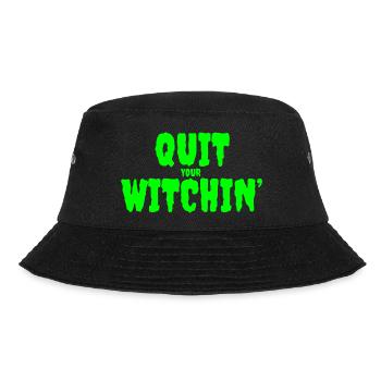 Spooky Green Witching Quit Design - Bucket Hat - Schwarz - Vorne - Lela (165cm)