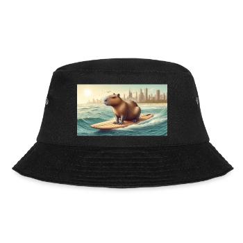 Surfing capybara - Bucket Hat - black - Front - Lela (165cm)