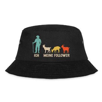 Ziegen Ziegenbock Landwirt Ziege - Bucket Hat - Schwarz - Vorne - Lela (165cm)