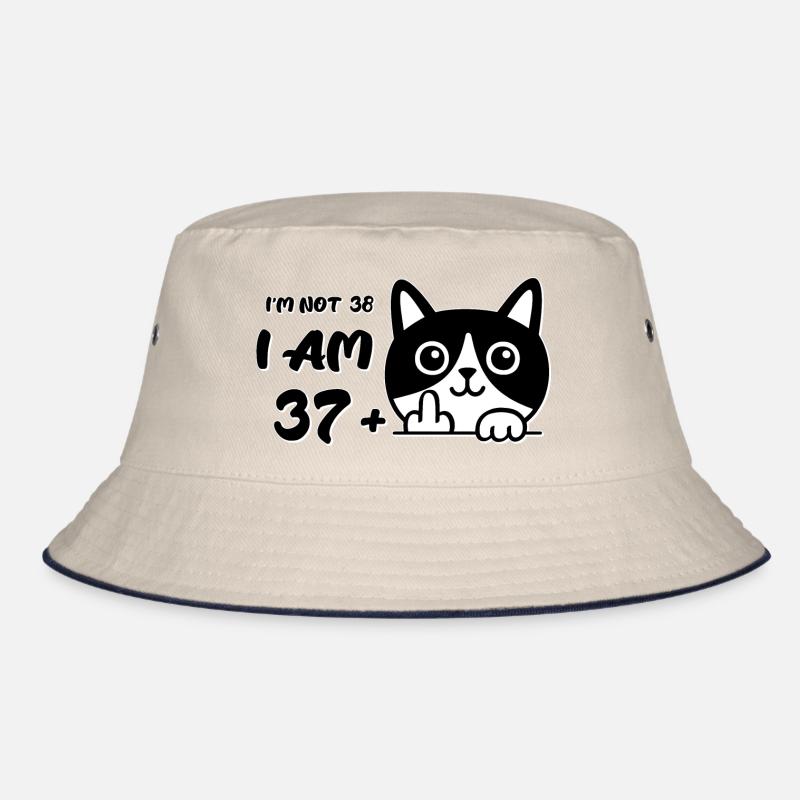 Ich bin nicht 38, ich bin 37 plus 1 Mittelfinger Katzenflip Bucket Hat