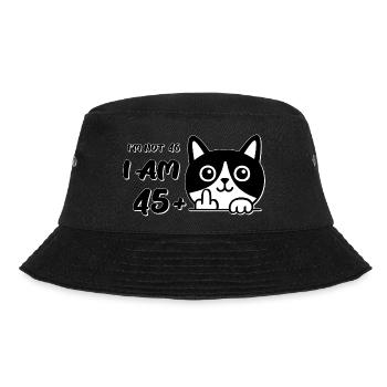 I'm Not 46, I Am 45 Plus 1 Middle Finger Cat Flip - Bucket Hat - black - Front - Lela (165cm)