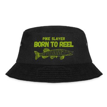 Pike Slayer Fishing Life – Born to Reel - Bucket Hat - black - Front - Lela (165cm)