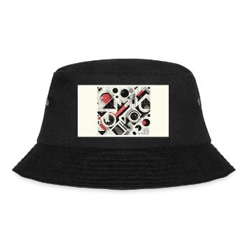 Abstract - Bucket Hat - black - Front - Lela (165cm)