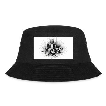 Abstract boxes - Bucket Hat - black - Front - Lela (165cm)