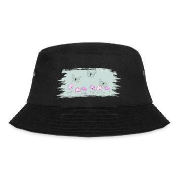 Watercolor Butterflies and Flowers - Bucket Hat - black - Front - Lela (165cm)