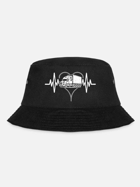 Herzschlag LKW-Fahrer Transport LKW - Bucket Hat - Schwarz