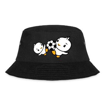 2 Birds Playing Soccer Together Fun Ball Sports - Bucket Hat - black - Front - Lela (165cm)