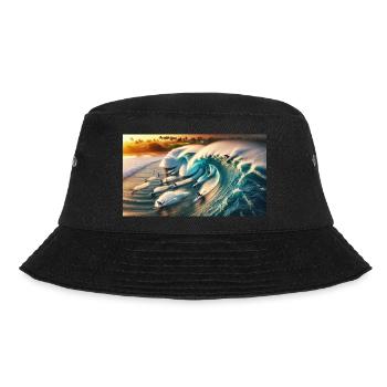 Pipelining von Surfern - Bucket Hat - Schwarz - Vorne - Lela (165cm)