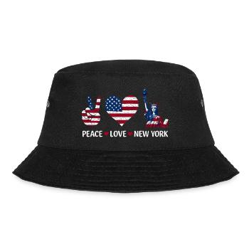 Peace Love New York - Bucket Hat - Schwarz - Vorne - Lela (165cm)
