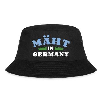 Mäht in Germany - Rasenmäher - Mähen - Wortspiel - Bucket Hat - Schwarz - Vorne - Lela (165cm)