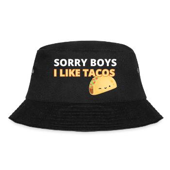 Sorry Boys I Like Tacos Graphic Tee - Bucket Hat - black - Front - Lela (165cm)