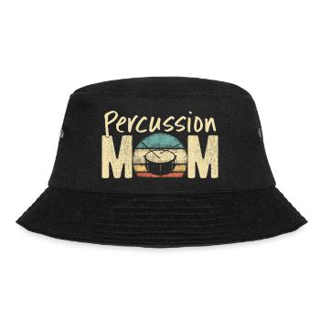 Perkussion Mama Retro Vintage Marching Band Design - Bucket Hat - Schwarz - Vorne - Lela (165cm)