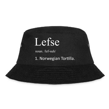 Lustige Lefse Definition Norwegischer Tortilla Humor - Bucket Hat - Schwarz - Vorne - Lela (165cm)