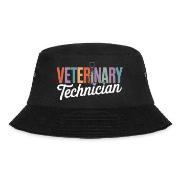 Tiermedizinischer Techniker Regenbogen-Logo - Bucket Hat - Schwarz - Vorne - Lela (165cm)