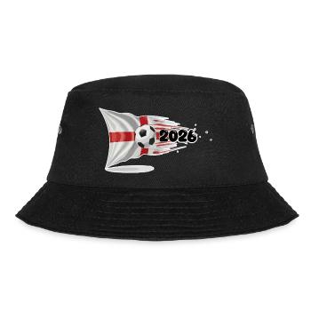 England St. George's Flag Soccer Burst 2026 - Bucket Hat - Schwarz - Vorne - Lela (165cm)