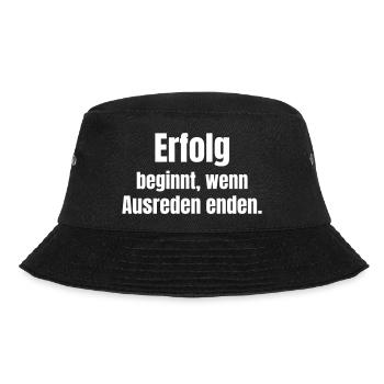 Success begins when excuses end - Bucket Hat - black - Front - Lela (165cm)