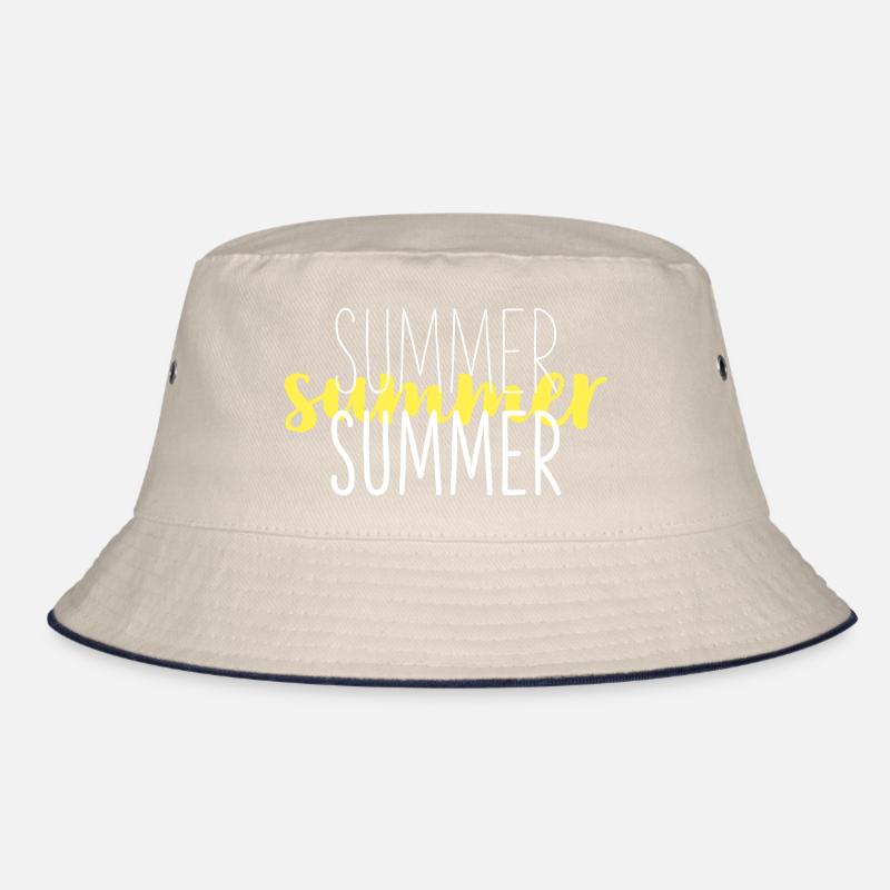 Summer Typo Overlay Gelbes Script Bucket Hat