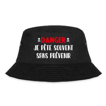 Danger Fart without warning - Bucket Hat - black - Front - Lela (165cm)