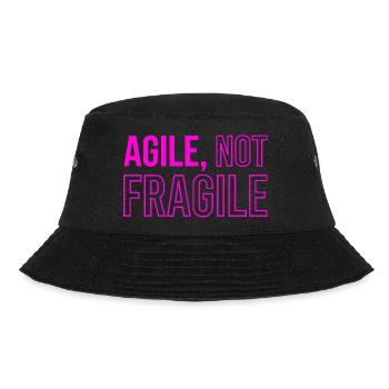 Agile Development, Scrum Coach Hoodie - Bucket Hat - Schwarz - Vorne - Lela (165cm)