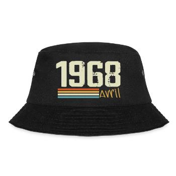 Geboren im April 1968 - Bucket Hat - Schwarz - Vorne - Lela (165cm)