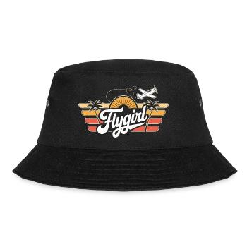 Flygirl Retro Aviation Sunset - Bucket Hat - black - Front - Lela (165cm)