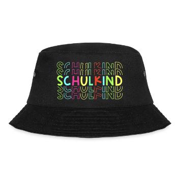Schulkind neon - Einschulung coole Schulanfänger - Bucket Hat - Schwarz - Vorne - Lela (165cm)