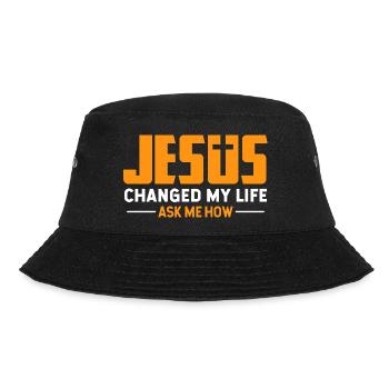 Jesus Ask Me How Christian Faith Cross Design - Bucket Hat - Schwarz - Vorne - Lela (165cm)