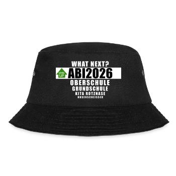 Abi2026 - what next? - Bucket Hat - Schwarz - Vorne - Lela (165cm)