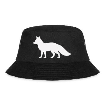 fuchs_silhouette_tier- - Bucket Hat - Schwarz - Vorne - Lela (165cm)