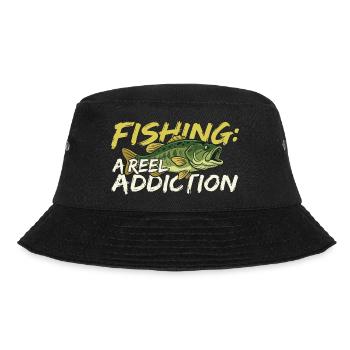 Fishing is a real addiction - Bucket Hat - black - Front - Lela (165cm)