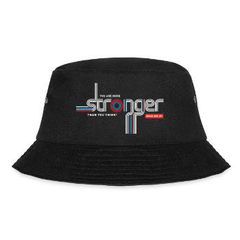 Stronger than you think – Retro Typo - Bucket Hat - black - Front - Lela (165cm)
